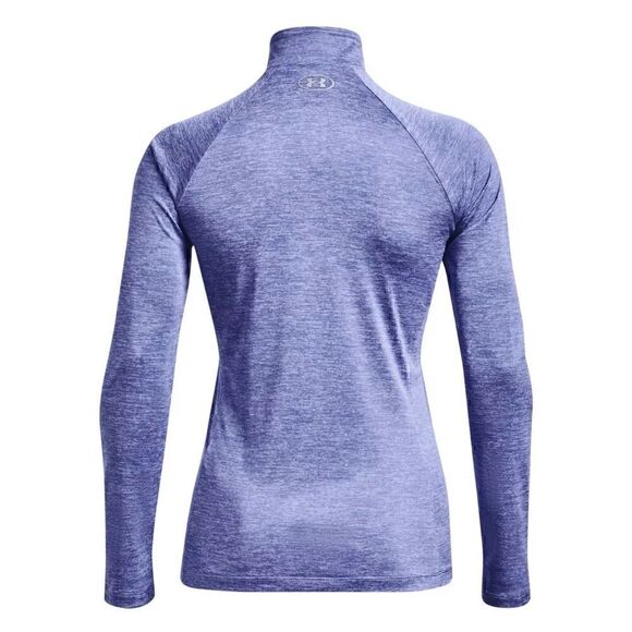 Under Armour Loose HeatGear Size Large Blue Heather 1/2 Zip Long Sleeve Top - Picture 9 of 9